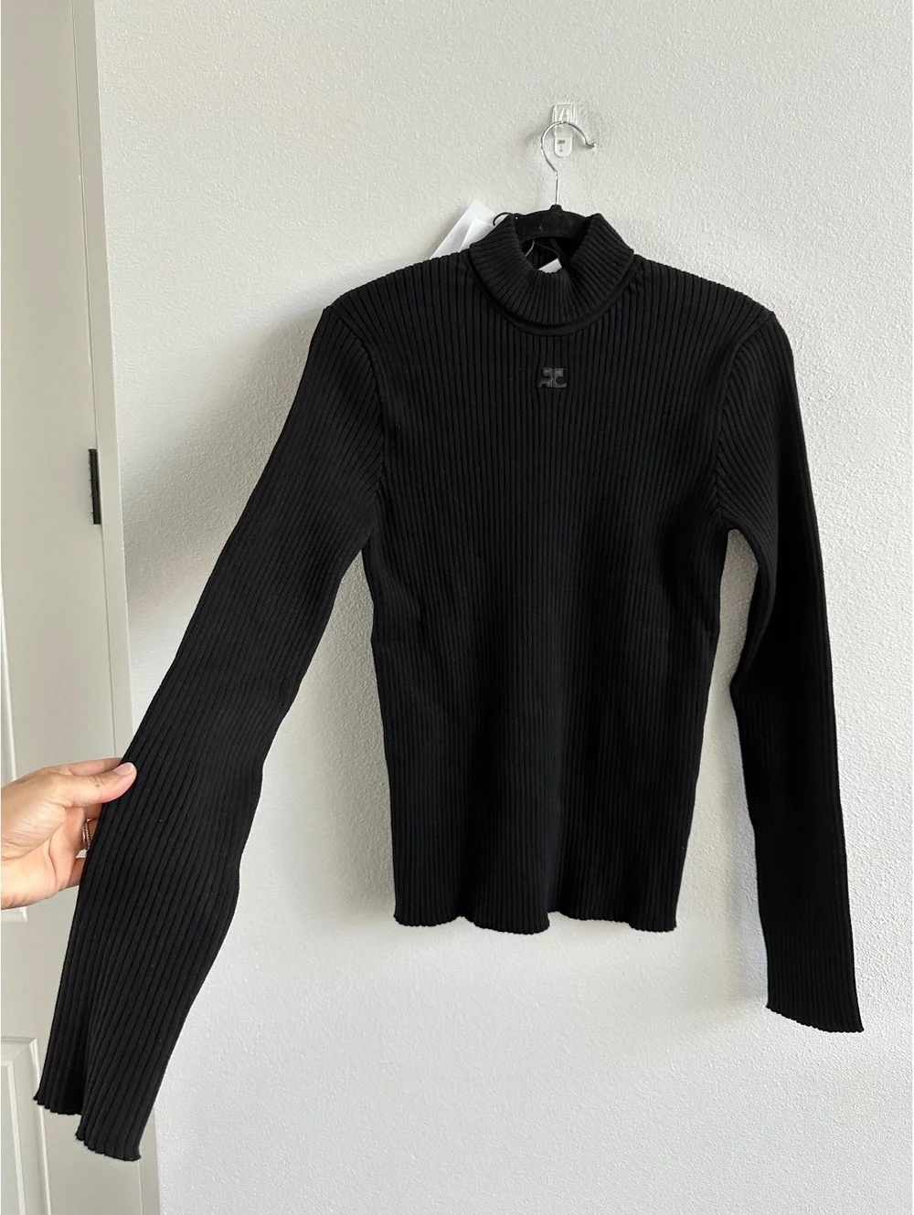 Courreges Reedition Rib Knit Mockneck Sweater NEW Size Medium